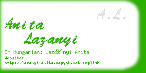 anita lazanyi business card